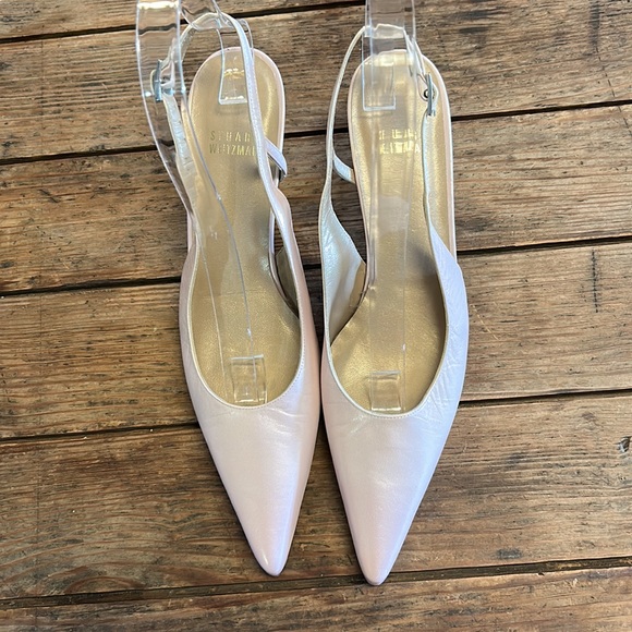 Stuart Weitzman Pink sling back kitten heels sz6.5N - Picture 2 of 12